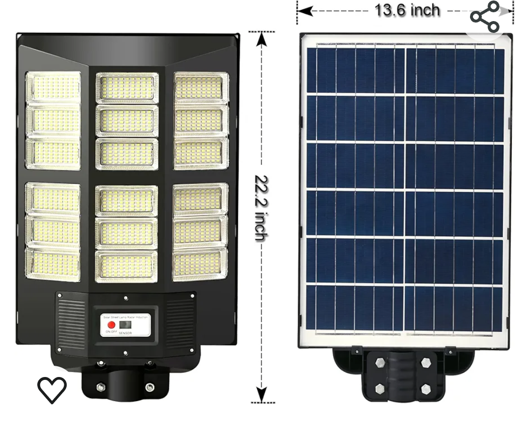 Solar Street Light Outdoor, Dusk to Dawn Solar Parking Lot Light Outdoor Waterproof Radar Motion Sensor Solar Flood Light with Remote Control for Squares Garage Street Road