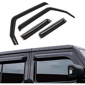 AUXMART Window Rain Guards for Jeep Wrangler JL/Gladiator JT 2018 2019 2020 2021 4-Door, in-Channel Side Window Deflectors Window Vent Visors (Not for JK, 4-Piece)