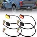 Front & Rear Fender LED Side Marker Lights for Fo-rd F150 Raptor 2016-2020, F150 Smoked Lens Side Bumper Marker Lamps, F150 Amber & Red LED Side Markers Turn Signal Lights, 4 PCS