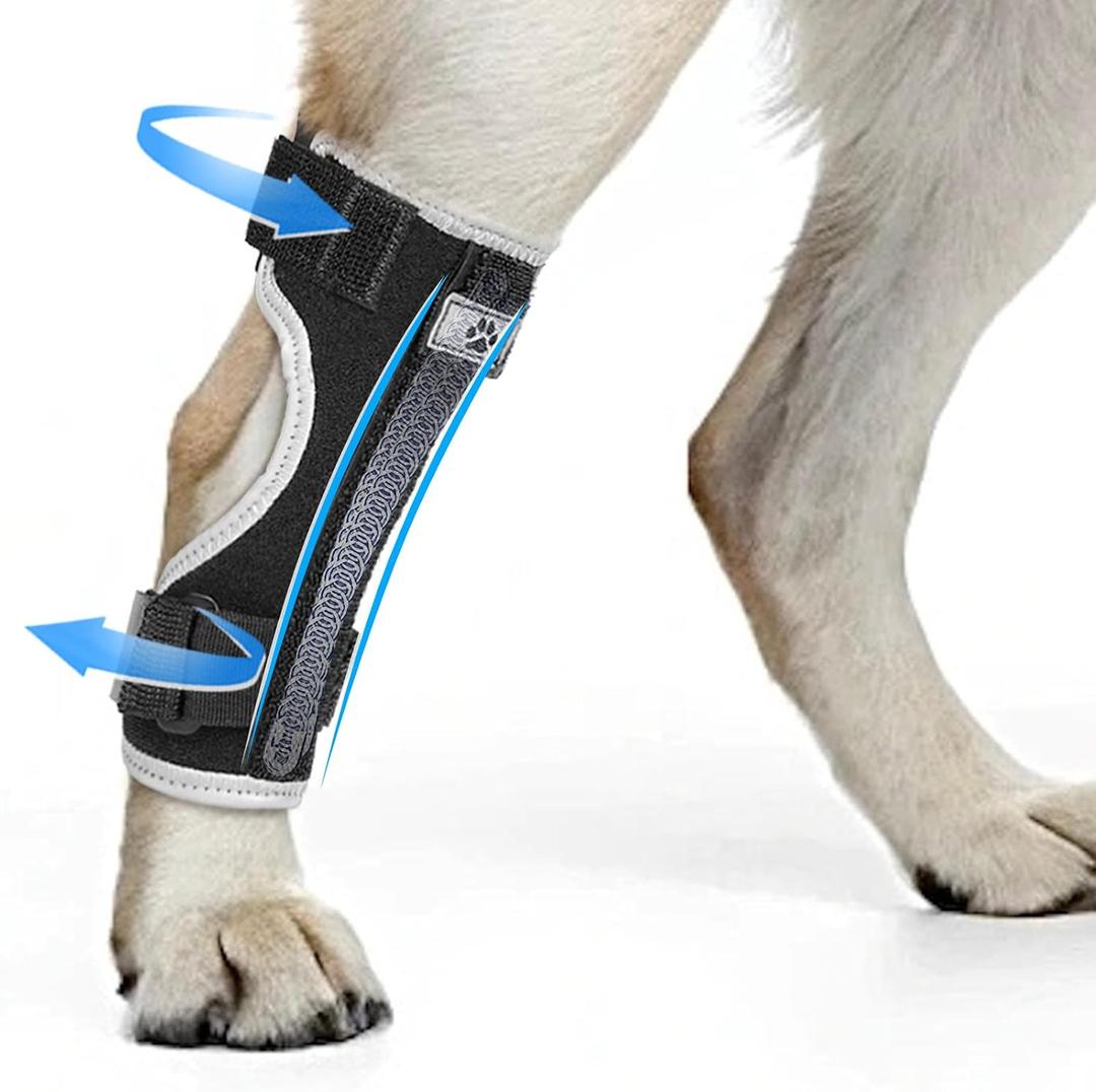 Marnonsis Dog Back Leg Braces, Supportive Dog Hock Brace for Rear Leg Stability & Pain Relief, Breathable Wrap Used for Canine Arthritis, Sprains, Post-Surgery Joint Recovery, Dark Black L