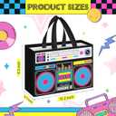 24 Pcs 80s90s Party Favor Bags Non Woven Retro Radio Grocery Bags for Hip Hop Birthday Disco Rock Party (Black)