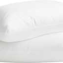 Farm To Home 100% Organic Cotton Cover Pillows Queen/Standard Size Set of 2, Down Alternative Hotel Quality Soft Bed Pillow for Back & Side Sleepers, Machine Washable, 20"x28", White