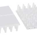 SoftTouch 4" Square Adhesive Anti-Dent Carpet Protectors with 5/8" Spiked Bottom, Self-Stick Spiked Furniture Pads for Tables, Beds, Sofas, Chairs, Set of 2, Clear