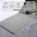 Luxury Quick Dry Non-Slip Bathroom Rugs20'' x 30'' Light Grey Highly Absorbent Washable and Ultra Soft, Extra Thick Fluffy Bath Mats for Shower/Kitchen/Bathtub Floor