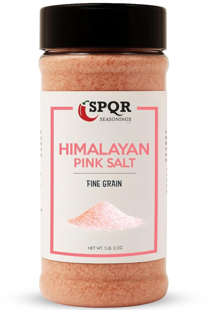 Himalayan Pink Salt Fine Grain XL 1.2 lb. Bottle Nutrient and Mineral Dense Salt Crystals by SPQR Seasonings - Pack of 2