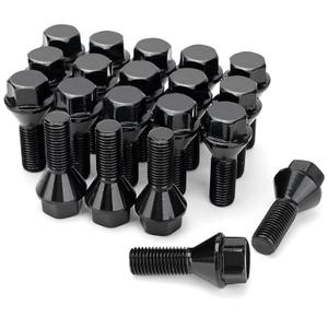20pcs Wheel Lug Bolts M12x1.25 for 2014-2022 Jeep Cherokee, Upgrade 19mm Hex Length 28mm, Replace# 611-005 Compatible with Dodge Dart, Compass, Renegade, Chrysler (Black)