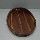 Oval Wood Ottoman Tray, 20 x 14.9 Inch Decorative Serving Tray for Coffee Table, Large Brown Wooden Tray for Living Room, Bedroom and Home Decor