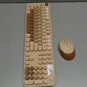 Owpkeenthy Brown Keyboard and Mouse Wireless, Cute Colorful Typewriter Keyboard Full-Sized with Number Pad Round Keycaps for Desktop, Laptop and Computer(Gradient Brown)