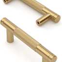 Asidrama 10 Pack 3 Inch(76mm) Champagne Bronze Cabinet Pulls Knurled Cabinet Handles Cupboard Handles Kitchen Cabinet Hardware for Cupboard Drawer Pulls (3" Hole Center)