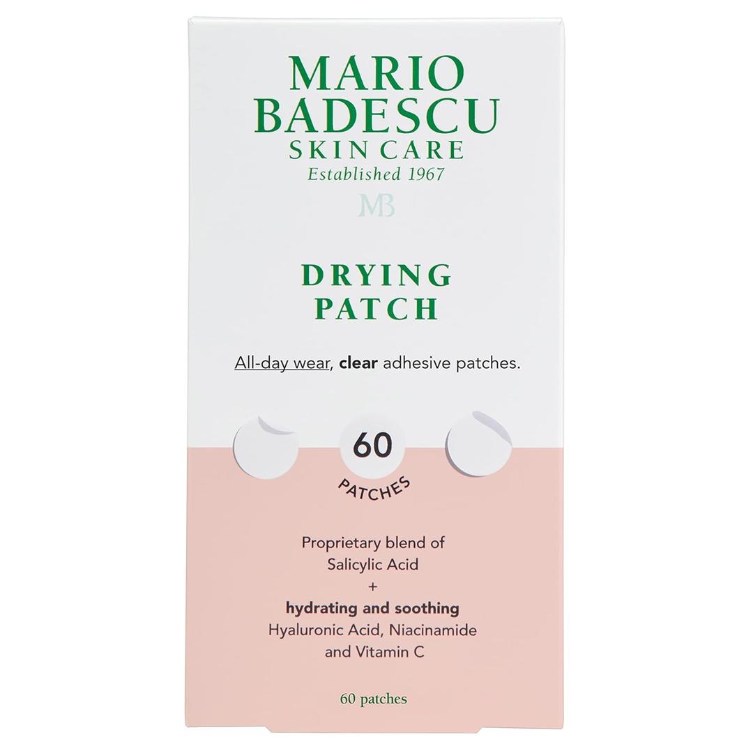 Mario Badescu Drying Patch Blemish Covering, Invisible Spot Treatment, Absorbing All Day Polymer Adhesion with Vitamin C, Vegan & Cruelty Free, Strong Hold (60 Patches, 12mm), Clear