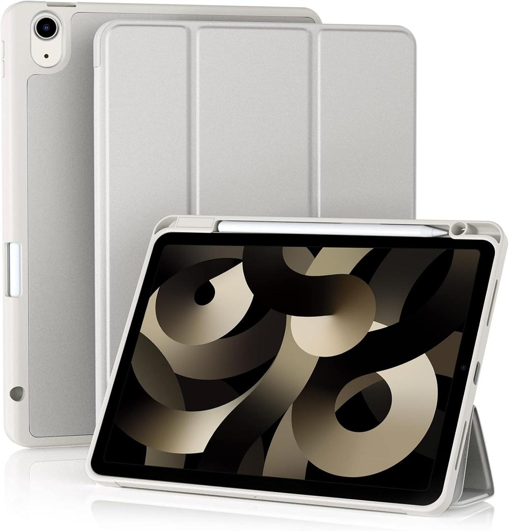 Akkerds Compatible with iPad Air 11 Inch Case 7th/6th Generation (M3/M2) 2025/2024, for iPad Air 5th/4th Generation Case 10.9 Inch 2022/2020 with Pencil Holder[Auto Sleep/Wake], Gray