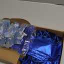 Dingion 48" x 13" Big Christmas Tree Topper Large Velvet Bow with Long Streamers Christmas Tree Ornaments with 8 Pcs 5.5 Inch Artificial Poinsettia Flowers Decorations for Xmas Decor(Royal Blue)