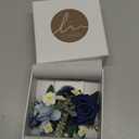 Ling's Moment Pocket Boutonniere Single, Boutonniere for Men Groom for Wedding, Prom, Homecoming, Anniversary, Graduation, etc.Dusty Blue Navy, 6" W x 5" H