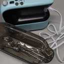 Yomelo 9-Speed Digital Hand Mixer Electric, 400W Powerful DC Motor, Hand Mixer Electric Handheld with Snap-On Storage Case, 5 Stainless Steel Accessories, Beaters, Dough Hooks, Whisk(Ice Blue/Black)