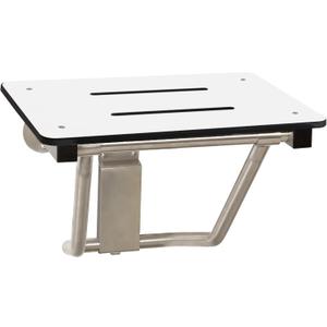 Seachrome Lift-Assist Shower Seat, Yoke-Style Bench, Wall Mount, 22" x 15", Solid White Phenolic