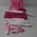 Play22 Pretend Play Girls Vanity Set with Mirror and Stool 21 PCS - Kids Makeup Vanity Table Set with Lights and Sounds - Includes Fashion Hair & Makeup Accessories