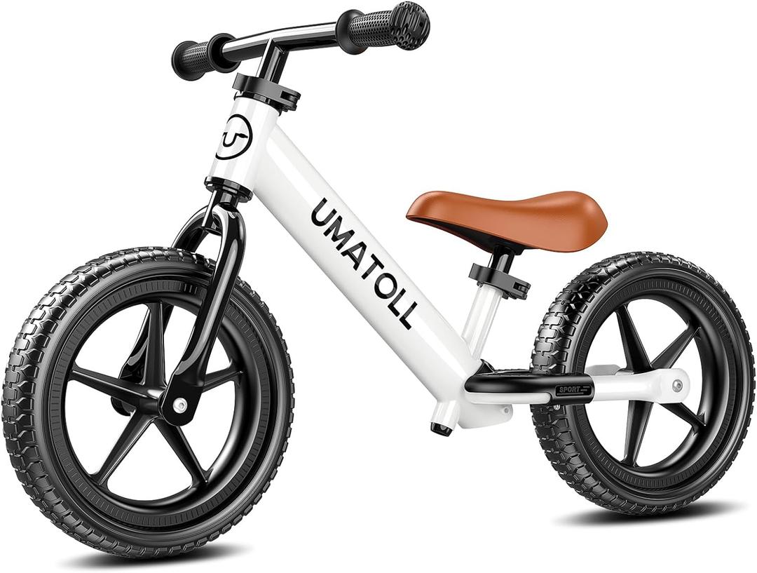 Umatoll Toddler Balance Bike for 2-5 Year Old, Adjustable Kids Toy Bicycle, Gift for Ages 2-3 Girls Boys (White)
