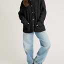 Saodimallsu Womens Cable Knit Cardigan Sweaters Fall Oversized Long Sleeve Button Open Front Knit Sweater Coats (Black)