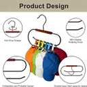 3 x Hat Hangers for Closet, Hat Hanger for Baseball Caps, Double-Layer Rotatable Space-Saving, Versatile Iron-Wood Hat Rack for Home & Dorm Storage, 2 Packs