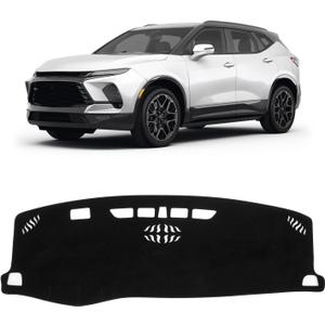 KUST Car Dash Cover for Chevy Blazer RS 2019-2025 2026 (Not fits for Blazer EV) Polyester Non-Slip Center Console Dash Cover Interior Accessories for Blazer Custom Fit Dash Mat Sunshade Glare Black