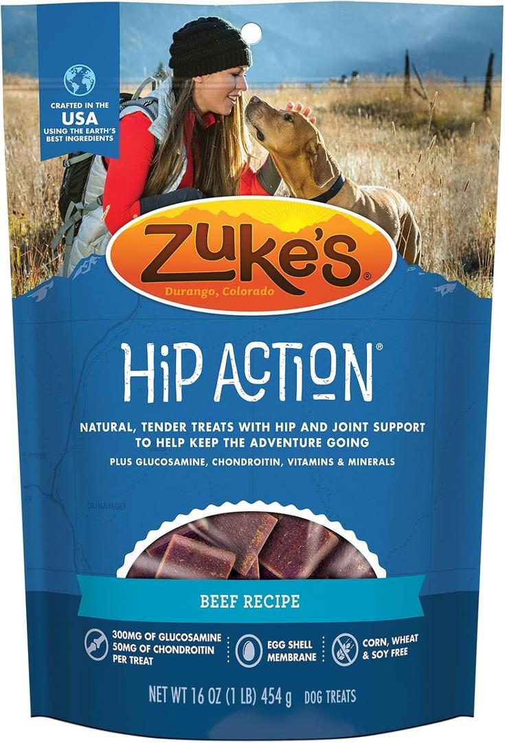 Zuke`s Hip Action Dog Treat Beef 1lb., Best By: Oct/2025