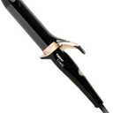 TAIFF Curves | 1 1/2" Curling Iron  Black Titanium Hair Curler with Clamp | Dual Voltage | 9ft Swivel Cord | Professional Styling Tool for All Hair Types | Fixed Temperature 410F