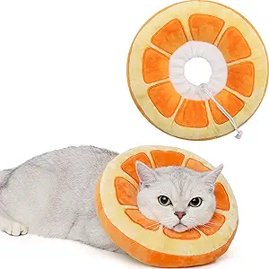 ANWA Adjustable Cat Cone Collar Soft, Cute Cat Donut Collar After Surgery, Kitten Recovery Cones to Stop Licking Small