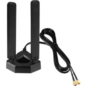 Eightwood WiFi 6E Tri-Band Antenna 6GHz 5GHz 2.4GHz Gaming WiFi Antenna Magnetic Base with 6.5ft Extension Cable for PC Desktop Computer PCIe WiFi 6E Card, Router
