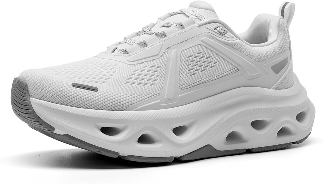 NORTIV 8 Women's Comfortable Walking Shoes Running Tennis MovePropel Athletic Gym Workout Jogging Fashion Sneakers (7, White)