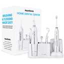 AquaSonic Home Dental Center Rechargeable Power Toothbrush & Smart Water Flosser - Complete Family Oral Care System - 10 Attachments and Tips Included - Various Modes & Timers (White)