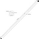 Matte Black 30 Inches Ceiling Mount Round Shower Arm With Flange Straight Extender Extension Pipe Replacement Rain Shower Head Straight For Fixed
