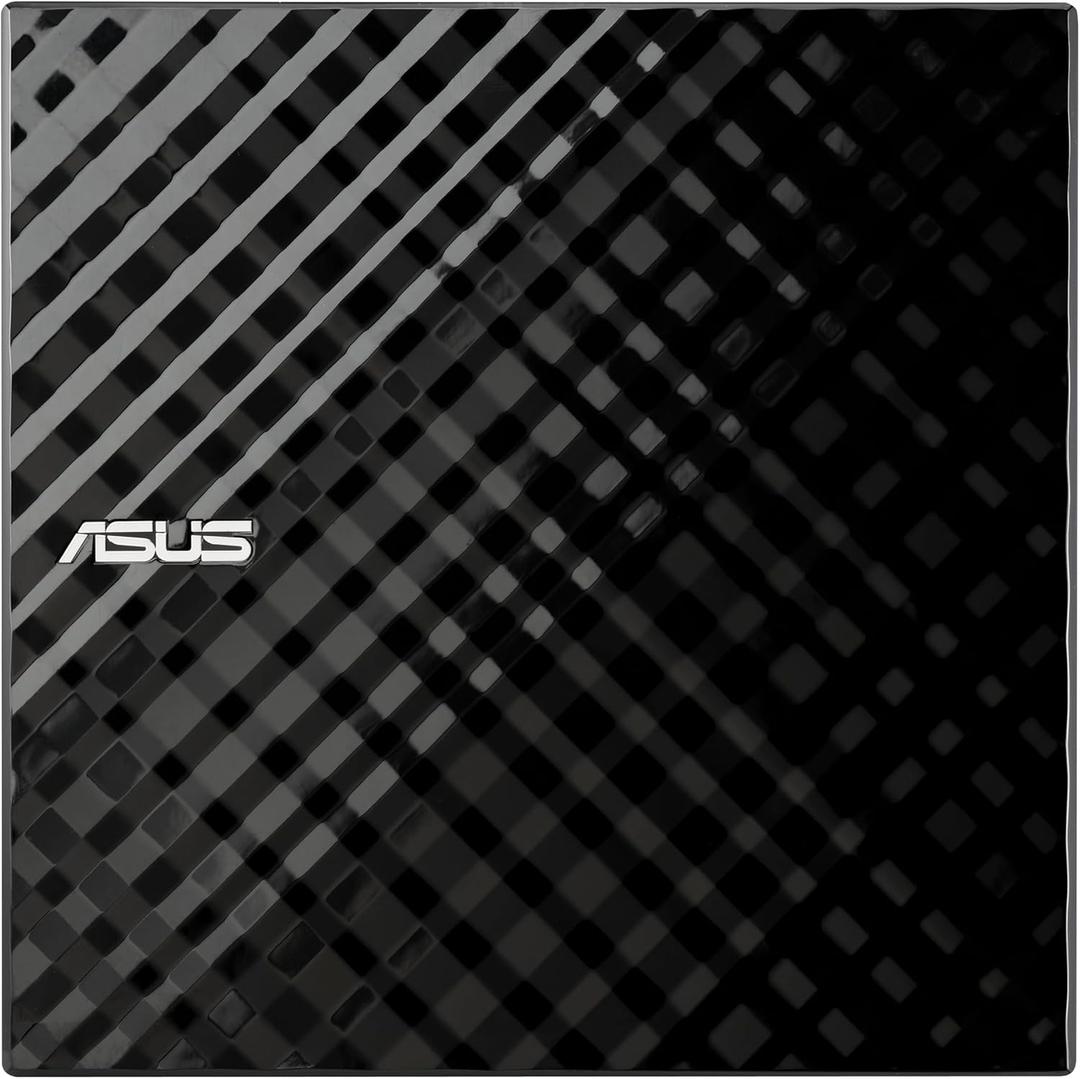 ASUS LITE Portable USB 2.0 Slim 8X DVD/Burner +/- Rewriter External Drive, Compatible with Both Mac & Windows, Black (SDRW-08D2S-U/BLK/G/AS)