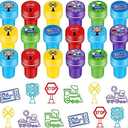 PerKoop 50 Pieces Train Party Favors Stampers for Kids Train Birthday Party Supplies Goody Bag Stuffer Filler Carnival Rewards Toddler Friends Theme Favors Decorations Class Prizes