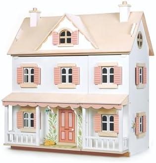Tender Leaf Toys - Humming Bird House - 3 Story Large Wooden Colonial Style Doll House - Encourages Role-Play and Story Invention in Boys and Girls - Age 3+