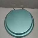 Round Toilet Seat Wood Toilet Seat Prevent Shifting with Zinc Alloy Hinges American Standard Size Toilet Seat Easy to Install also Easy to Clean(Round,Sparkling Turquoise)