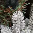 Rotating Flocked Christmas Tree 7ft - Prelit Musical Artificial Xmas Tree with Remote Control, 1220 PE & PVC Mixed Tips, 8 Modes 380 Multicolor LED Lights for Holiday Decor