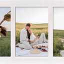 YESKAY 4x6 Collage Picture Frames, 3 Picture Frame 4x6, Rustic White Wood Frame with Tempered Glass, 3 Opening 4 by 6 Photo Frame Wall Decor or Tabletop, 1 Pack