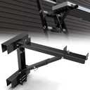 2025 Upgraded Adjustable Ladder Jacks 2 Pack for Scaffolding Platform, Two-Rung Short Body Extension Ladder Jack Scaffold Bracket, Black Ladder Platform Accessories, Ladder Jack Part for Working Stage