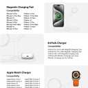 3-in-1 Wireless Charging Station for Apple Devices - Fast Charging Station for iPhone and Watch with MagSafe, Stable Charger Stand for iPhone 12-15 & iPhone 16 & iWatch & AirPods