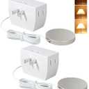 DEWENWILS 2 Pack Touch Dimmer Switch, Touch Pad Control with 3 Levels of Dimming, Dimmable LED/CFL Lights, and Incandescent Bulbs, Extension Cord, ETL Listed, White