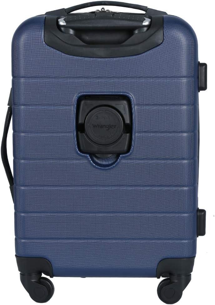 Wrangler Smart Spinner Hardside Luggage, 22-Inch Carry-On, Navy Blue