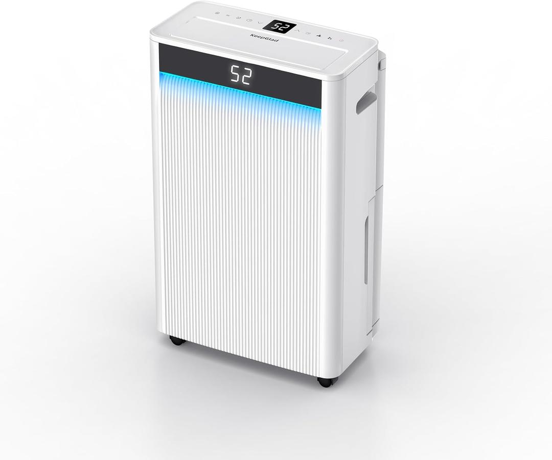 KeepGlad 4,500 Sq.Ft 2025 Energy Star Max 80 Pint/Day Dehumidifier for Basement, Bedroom, Home, Bathroom, Smart Compressor Dehumidifier with Drain Hose, Intelligent Humidistat, Plum