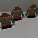 Soaoo 3 Pieces Ugly Christmas Sweater Trophy 6.7 Inch Acrylic Christmas Sweater Party Trophy Award 1st 2nd and 3rd Place Trophy Funny Trophy for Adults