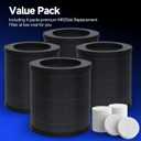 4 Packs MR2566 H13 True HEPA Replacement Filter Compatible with MORENTO MR2566 Air Cleaner Purifier with 10pcs Aroma Pads, 3-in-1 True HEPA Activated Carbon Pre-Filter, Basic Version