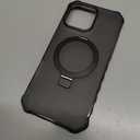 JQRZAOAK for iPhone 16 Pro Max Case with Magnetic Stand [Compatible with Mag-Safe] [Military Drop Tested] Translucent Matte 16 Pro Max Cover with Good Grip Curly Wave Edge for Men 6.3'', Black