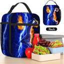 Basketball Kids Lunch Box for Boys School Sport Insulated Lunch Bag Reusable Lunchbox Blue Lighting Lightweight Thermal Cooler Tote for Picnic Travel Hiking Office Back to School Gifts (Wolf01)