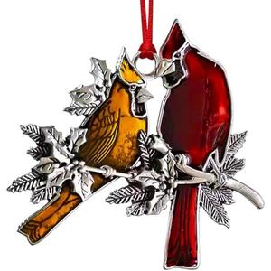 Cardinal Christmas Ornaments, Red Cardinals for Christmas Tree, Handmade Metal Small Bird Ornaments, Fancy Pretty Ornament Collectibles, Cardinal Gifts for Women