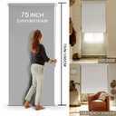 No Drill Blackout Roller Shade 26.5" W x 75" H, Grey