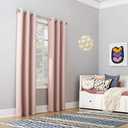 Sun Zero Riley Kids Bedroom Blackout Grommet Curtain Panel, 40" x 95", Blush Pink, One Panel 