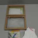 MUYE 5x7 Floating Frame Set of 2,Double Glass Rustic Photo Frame for Wall Hanging or Tabletop Standing,Also Display 4x6 or 3x5 Photo for Floating Effect,Natural